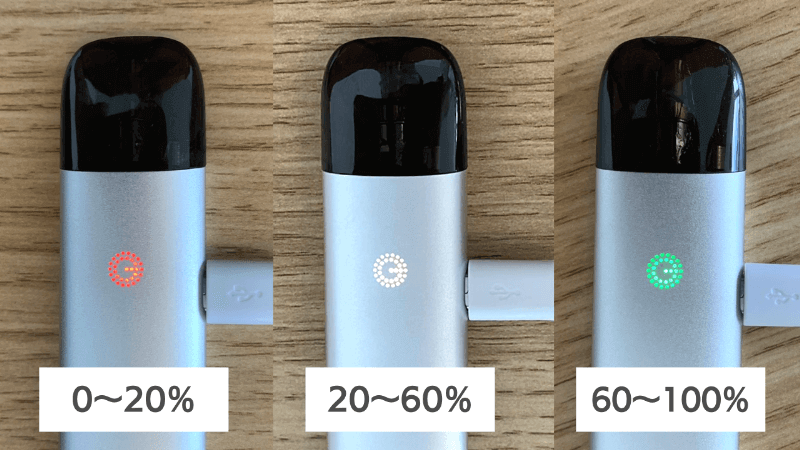 INNOKIN GLIM POD（イノキングリムポッド）のバッテリー残量は光の色で直感的に分かる