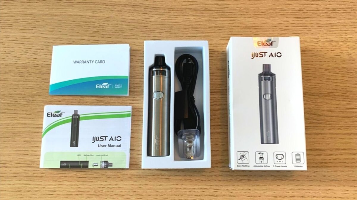 Eleaf iJust AIOの箱と内容品