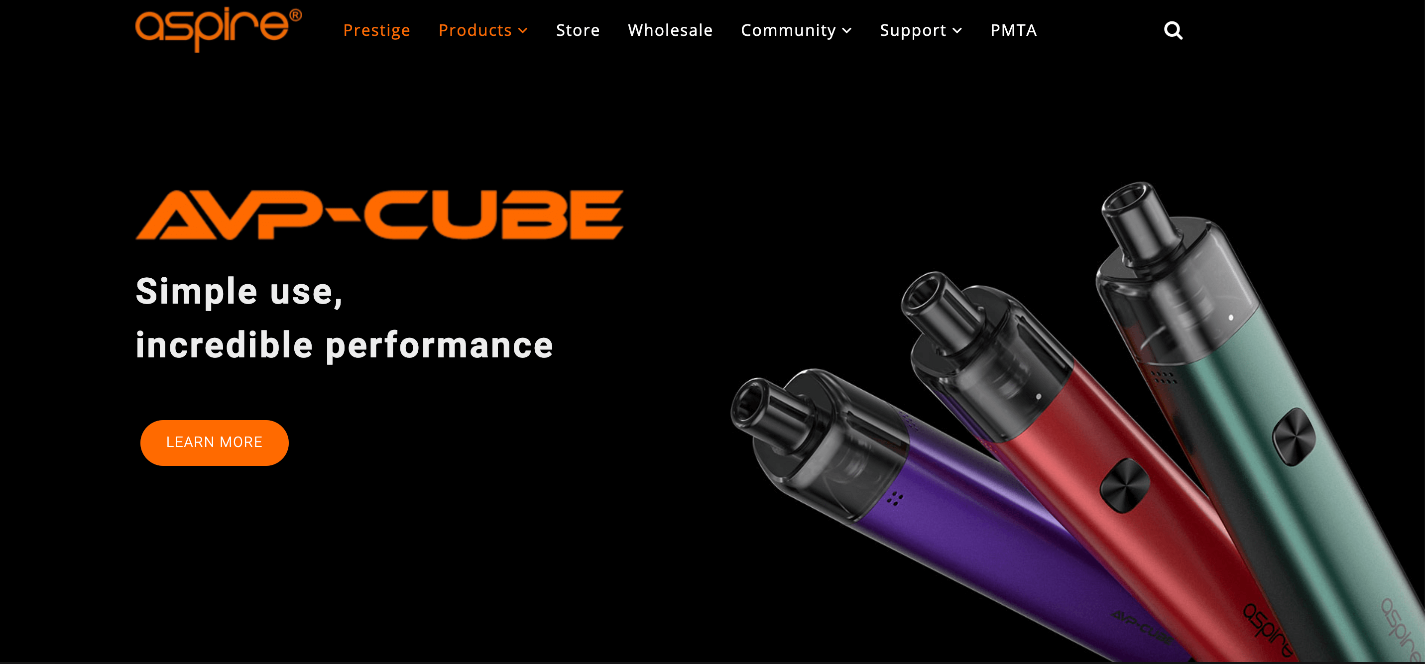 aspire AVP CUBEの公式サイト